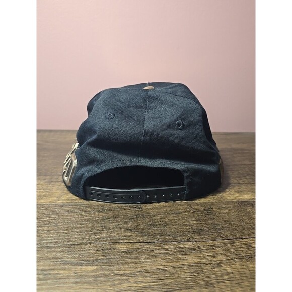 Disney Parks WALT DISNEY WORLD BASE BALL HAT Black Gold Cap Metallic Snap Back - Picture 2 of 4